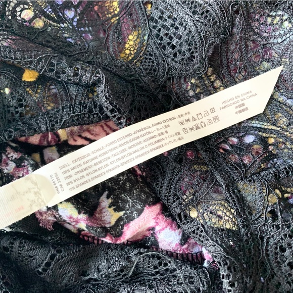 Free People Marsha Floral Printed Slip Dress High Neck Flirty Feminine Boho Fall - Picture 8 of 11